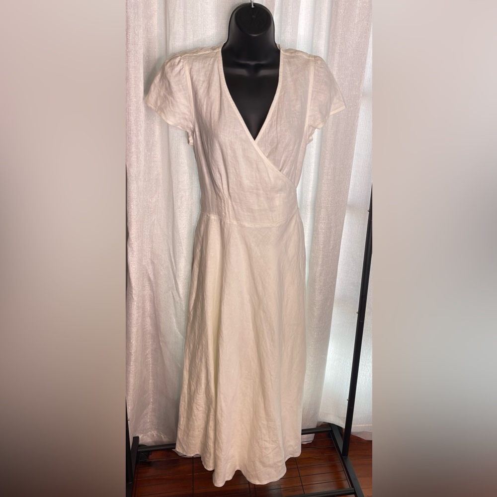 Polo Ralph Lauren White Linen Wrap Dress